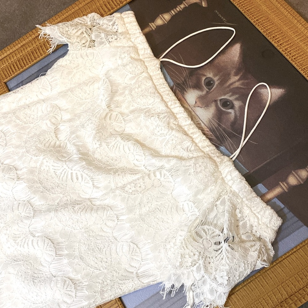 Mini White Topshop Lace Dress with Beautiful Detailing